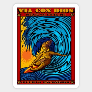 SURFING MEXICAN PIPELINE PUERTO ESCONDIDO MEXICO Sticker